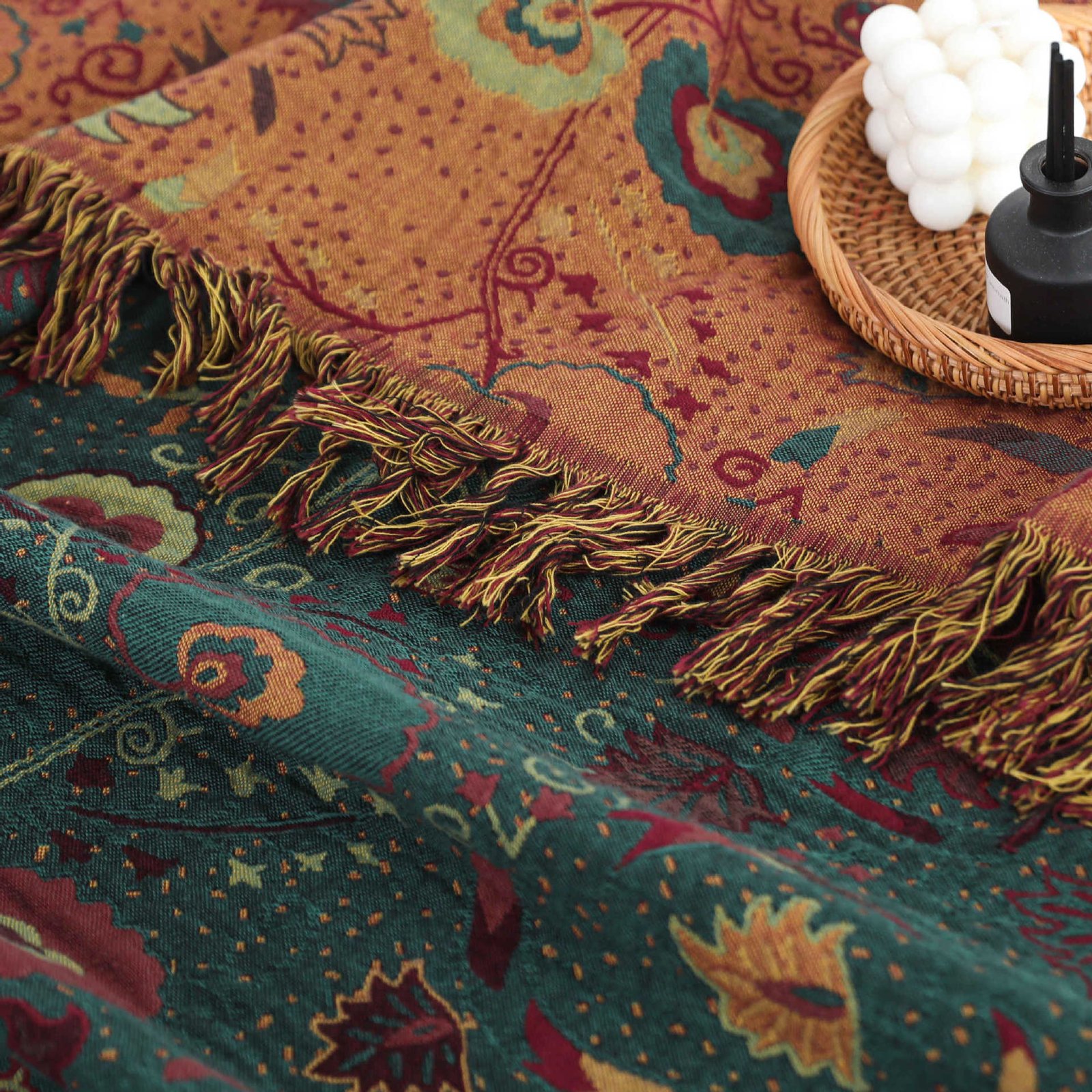 Throw Blanket - Anemone Cotton Jacquard — product view 4
