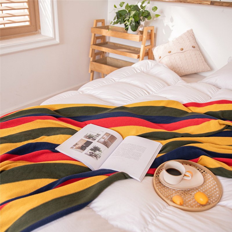 Throw Blanket - Linear Fringe Knit — product view 4