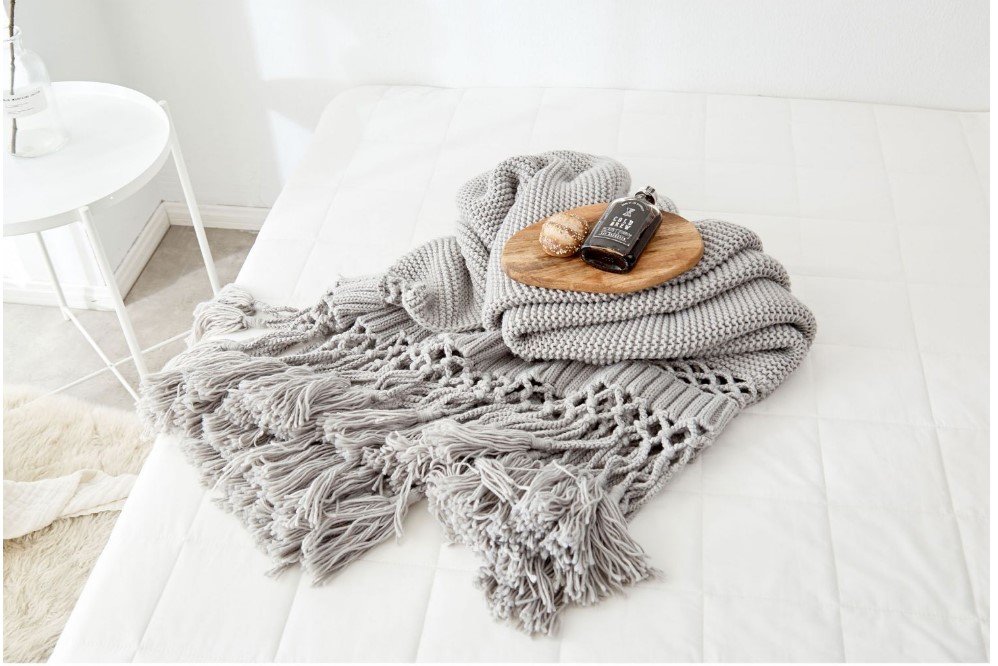 Throw Blanket - Open Loop Tassel — product view 5