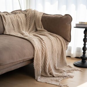 Throw Blanket - Earthtone Textured Knit — product view 1