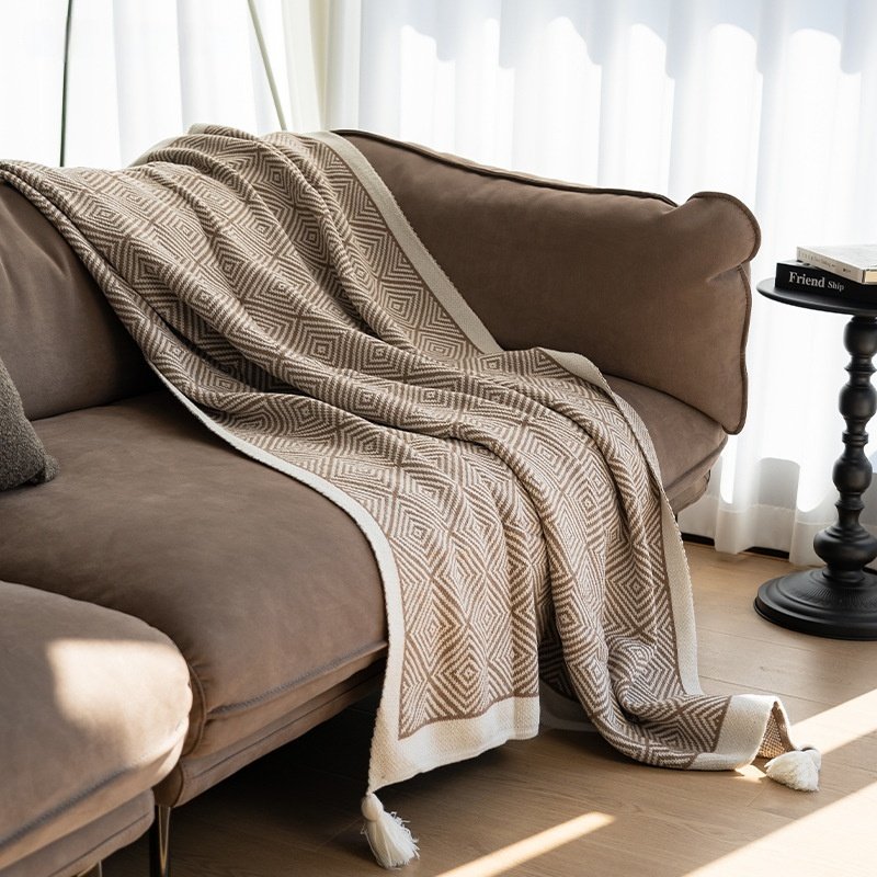 Throw Blanket - Earthtone Textured Knit — product view 5