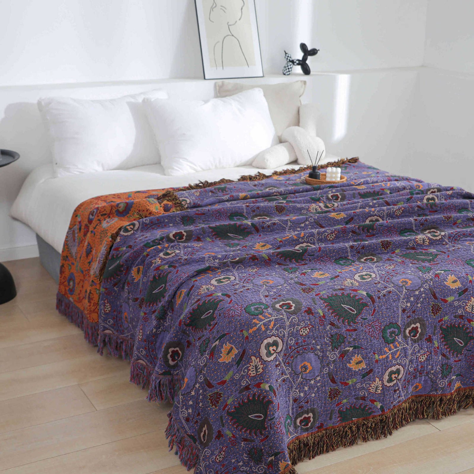 Throw Blanket - Anemone Cotton Jacquard — product view 1